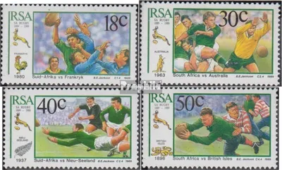 Produktbild von Briefmarken Südafrika 1989 Mi 775-778 (kompl.Ausg.) gestempelt Rugbyverein