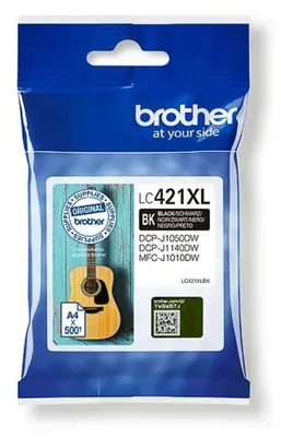 Produktbild von Brother LC-421XLBK, Hohe (XL-) Ausbeute, Schwarz, 1 Stück(e), 500 Seiten, 500 Seiten, Einzelpackung