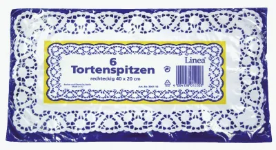 Zdjęcie produktu dla 3901100628 Nakładki na tort - 40 x 20 cm, 6 sztuk, białe