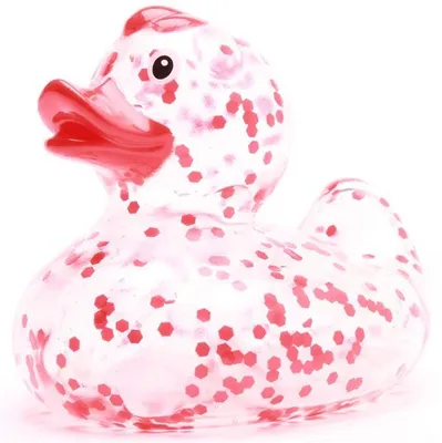 Produktbild von Badeente Glitzer rot Vinyl 8 cm