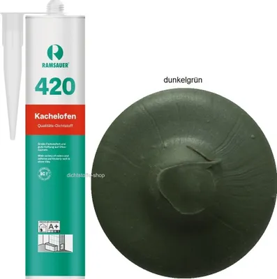 Produktbild von Ramsauer 420 Kachelofen 1K Acryl Dichtstoff 310ml Kartusche dunkelgrün