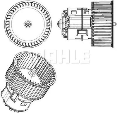 Image de Ventilateur d'habitacle 12 V 230 W Ø 133 mm 2 pôles MAHLE pour AUDI A4, entre autres