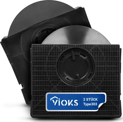 Produktbild von Aktivkohlefilter 2x passend wie Whirlpool 484000008581 Type303 Kohlefilter für Abzugshaube