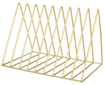 Image de Porte-revues triangulaire - Organisateur de bureau 9 compartiments en or