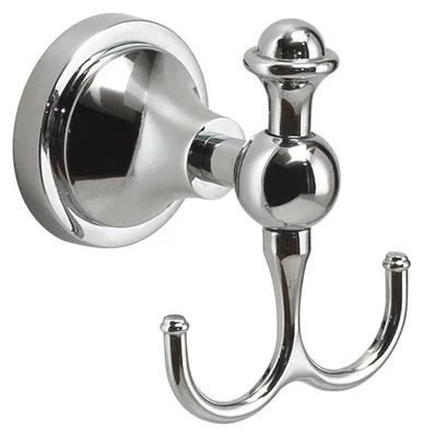 Produktbild von GEDY NEVIS Doppelhaken, Chrom, Retro Stil, Breite 80 mm, Höhe 104 mm, Tiefe 82 mm