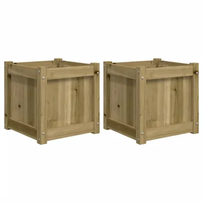 Image de vidaXL Bac à plantes 2 pcs. Bois de pin imprégné