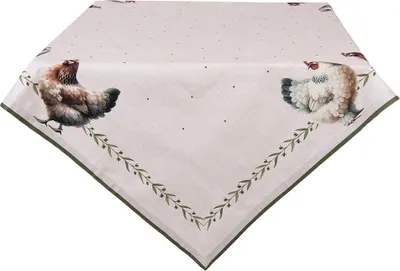 Produktbild von Clayre & Eef Tischdecke 100x100 cm Beige Baumwolle