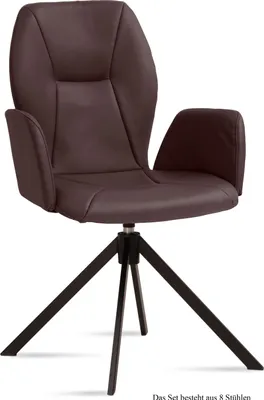 Produktbild von Armlehnstuhl drehbar (8er-Set) Deonne 58x92x60 Schwarz/Braun