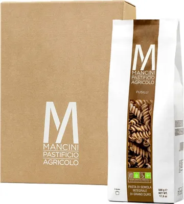 Immagine prodotto di Mancini Pastificio Agricolo - Fusilli integrali - Pasta artigianale italiana - 12 x 500 g