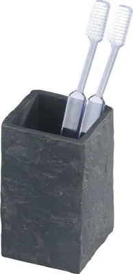 Produktbild von WENKO Zahnputz Becher Slate Rock Zahnpasta Becher Zahnbürsten Halter Accessoires