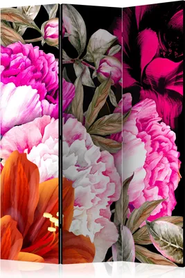 Produktbild von 3-teiliger Einseitiger Vlies Paravent - Lush Summer 135x172 cm Blumen b-C-0727-z-b