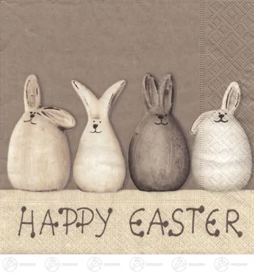 Immagine prodotto di Tovaglioli a tema "Coniglietti di Pasqua" (20 pezzi). Dimensioni: 330 x 330 mm. Nuovi