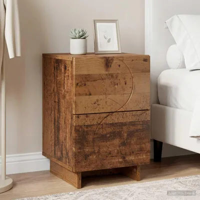 Imagen del producto de vidaXL Mesita de noche de madera de roble, 33,5 x 34,5 x 50 cm, fabricada con material de madera