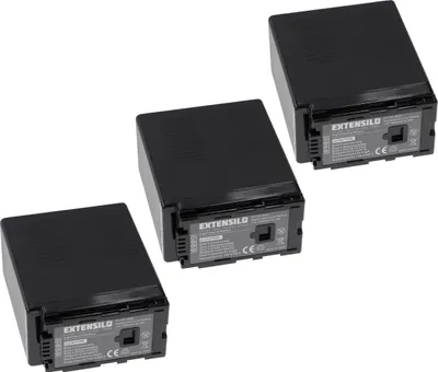 Produktbild von EXTENSILO 3x Akku kompatibel mit Panasonic HDC-MDH1GK, HDC-HS9GK, HDC-HS9EG-S, HDC-SD100, HDC-SD1, HDC-SD10 Kamera (7800 mAh, 7,2 V, Li-Ion)