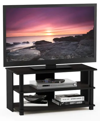 TV-Regal, Holz, Espresso/Schwarz, 80x40x39,5 cm, 2 Ablagen