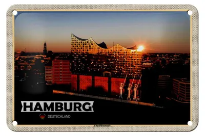 Produktbild von Blechschild Städte Hamburg Elbphilharmonie Architektur 18x12cm Schild