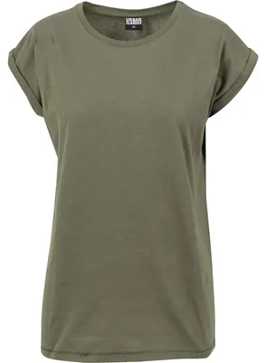 Produktbild von Urban Classics - T-Shirt Überschnittene Schulter für Damen TN574 (M) (Oliv)