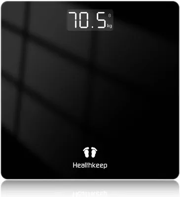 Zdjęcie produktu dla Healthkeep Waga ciała cyfrowa precyzyjna ze szkła czarna