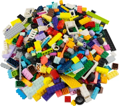 A pile of assorted LEGO bricks.