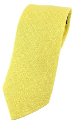 Productafbeelding van Stropdas Effen Kleur - 100% Linnen - Lemon Geel - 7.5 cm