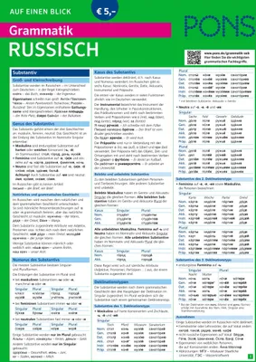 Produktbild von PONS Grammatik auf einen Blick Russisch