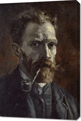 Obrázek produktu pro Obraz 60x90cm Autoportrét s dýmkou, Van Gogh Vintage
