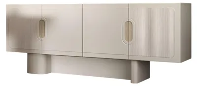 Image de Buffet de salon beige Buffet design Buffet en bois Commode robuste