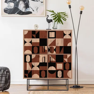 Obrázok produktu pre Skye Decor, Quantum Solo - Šach, viacúčelová skrinka, atlantická borovica, 100 % MELAMÍNOM POTRIEBENÁ DOSKA, 93 x 36 x 115 cm