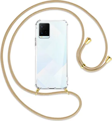 Produktbild von Handykette Backcover-Schutzhülle mit Band (Metall goldfarben) für vivo Y21s (6.51''), Y33s - caramel