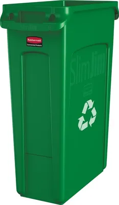 Produktbild von Rubbermaid Slim Jim Belüfteter Abfalleimer mit Luftschlitzen 87L grün