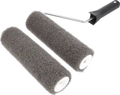 Produktbild von Nabu 3 Tlg. Spachtelmasse-Roller-Set „Zebra 25” 2x Spachtelmasse-Walze 25 cm, 1x Steckbügel