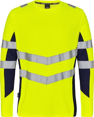 Produktbild von F. Engel Safety Langarm-Shirt, Gelb/Blue Ink, Gr. 2XL