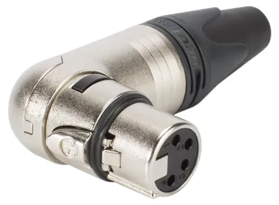 Produktbild von NEUTRIK® XLR, 4-pol , Metall-, Löttechnik-Kabelbuchse, versilberte(r) Kontakt(e), abgewinkelt, nickelfarben