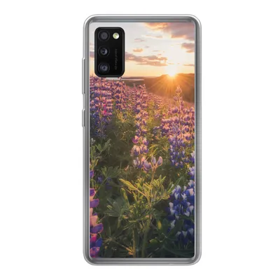 Produktbild von MuchoWow® Handyhülle Schutzhülle Hülle für Samsung Galaxy A41 Lupine - Sonne - Lila Silikon Softcase Handy Hülle - Mobiltelefon