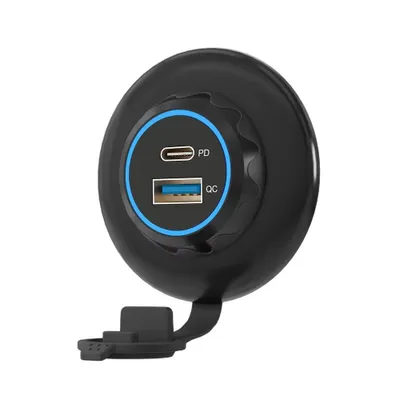 Image de Chargement rapide en voiture, prise de charge automobile, chargeur de téléphone de voiture USB