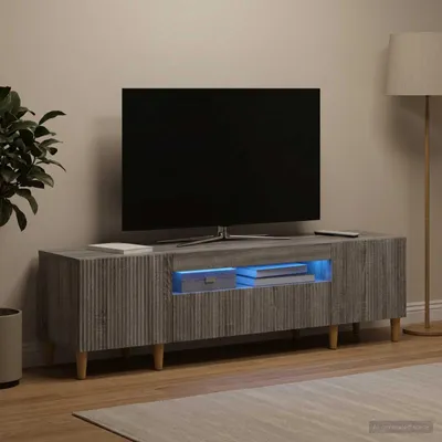 Imagen del producto de Maison Exclusive - Mueble para TV LED ARNHEM, 153 x 35 x 43 cm, color gris Sonoma