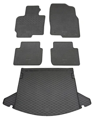 Rigum Gummi Fußmatten + Kofferraumwanne im Set für Mazda CX-5 I, schwarz