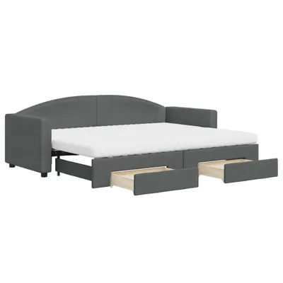 Zdjęcie produktu dla VidaXL 3197238, sofa rozkładana, Szary, Pianka, Metal, Poliester, Drewno, 2230 mm, 900 mm