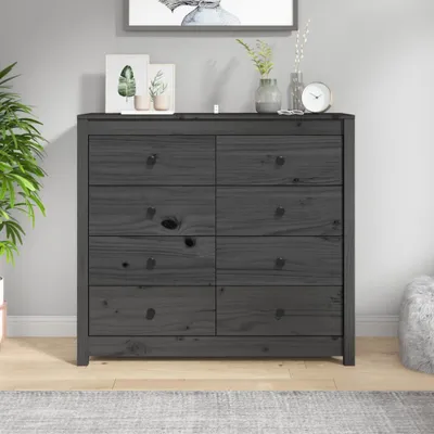 Zdjęcie produktu dla Szafka boczna szara 100x40x90 cm lite drewno sosnowe
