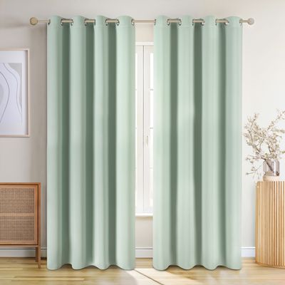 Blumtal 2er Set: Blickdicht & Thermovorhang – Kälteschutz – Grün