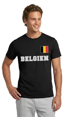 Produktbild von Spreadshirt Belgien Trikot | Belgien Fußball Männer T-Shirt, XXL, Schwarz