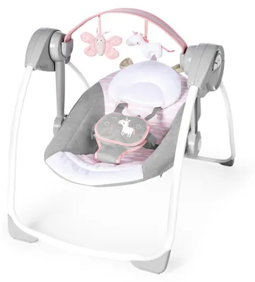 Image de Transat électrique pliable pour bébé INGENUITY - Flora - Arche. Jouets amovibles. Réglages de bercement. Minuterie. Inclinable.