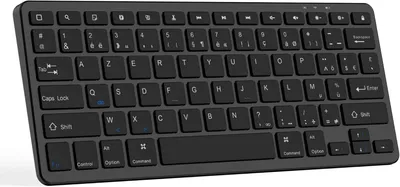 Produktbild von Kabellose Bluetooth-Tastatur, schwarz, iOS, Android, PC, AZERTY, 28 x 12 cm