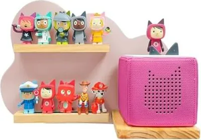 Produktbild von Chedin Magnetisches Wandregal lagerregal für Toniebox, Toniebox Regal mit Platz für 10 Tonie Hörfiguren, Dekorieren Sie das Kinderzimmer für Kinder zum Spielen und Sammeln Shelf (W - Rosa)
