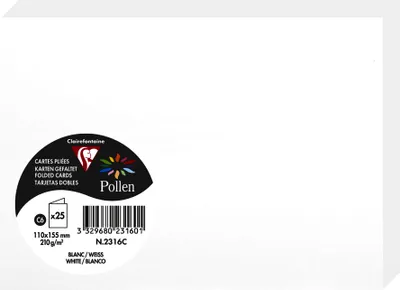 Image de Pollen by Clairefontaine Carte double C6, blanche