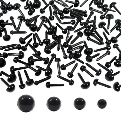480 Mini-Sicherheitsaugen, Kunststoff, schwarz, 3–6 mm, für DIY-Basteln