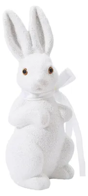 Produktbild von Osterhasenfigur aus Schaumstoff mit Glitzerpuder, realistische Hasenstatue, Dekoration für Zuhause, Büro, Feiertage und Partys
