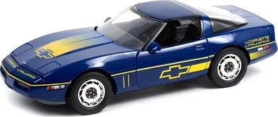 Produktbild von CHEVROLET CORVETTE C4 1988 Challenge Race Car Blau und Gelb, GREEN13597, Maßstab1/18, GREENLIGHT