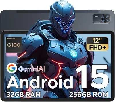 Produktbild von 12 Zoll Android 16 Tablet 32GB RAM + 256GB/2TB, Helio G100 Octa Core, 8800mAh, Dual 4G LTE + WiFi 5G, Quad Lautsprecher, SIM, Face ID, Gaming