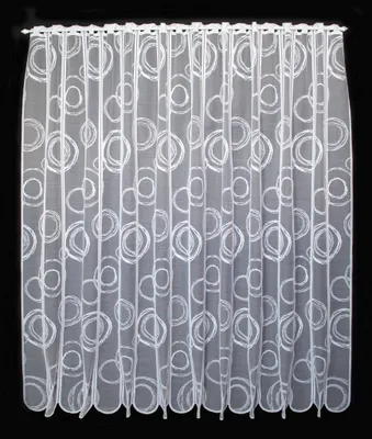 Produktbild von Gardinen Kranzusch Scheibengardine Kringel 150x143 cm H/B Weiß Bistrogardine Vorhang Küche 1er Pack